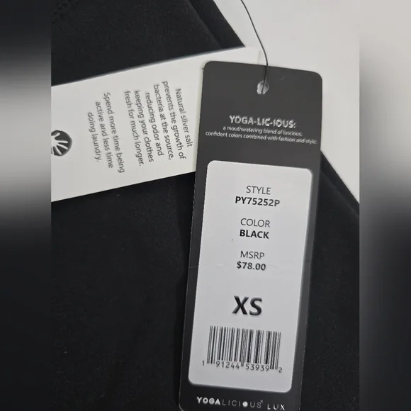 Yogalicious High Rise Squat Proof Criss Cross Yoga Pants Black XS - Picture 10 of 10